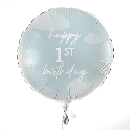 Ginger Ray 'Happy 1st Birthday' Blue Round Foil Balloon Party Decoration 18" von Ginger Ray