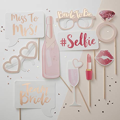 Ginger Ray Hen Party Rose Gold Team Bride 10 Stück, Geblümt, 10er-Pack von Ginger Ray