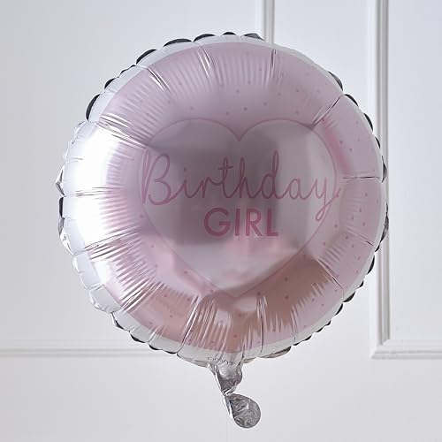 Ginger Ray Pink 'Birthday Girl' Round Foil Balloon Pamper Party Decoration 18" von Ginger Ray