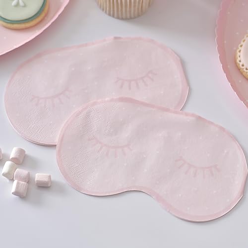 Ginger Ray Pink Polka Dots Eye Mask Shaped Paper Napkins Birthday Pamper Party Tableware 16 Pack von Ginger Ray