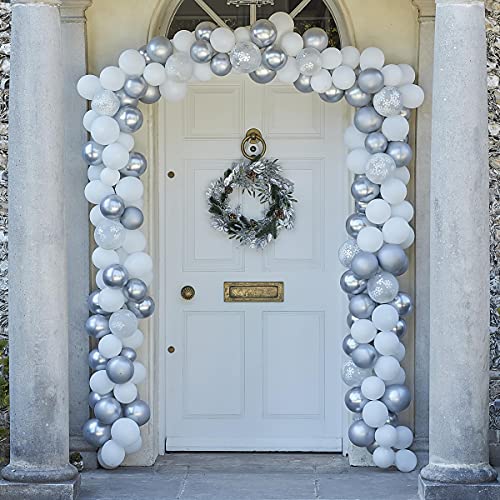 Ginger Ray Tür-Ballonbogen-Set für Weihnachten, silberfarben und Weiß von Ginger Ray