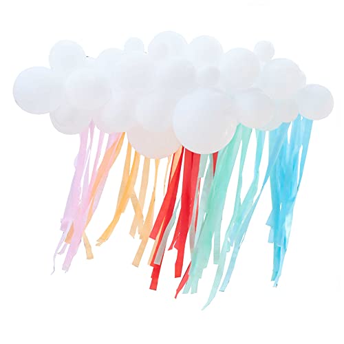 Ginger Ray Weiße und bunte Quaste Ballon Wolke Bogen Party Babyparty oder Kinderparty Dekoration von Ginger Ray