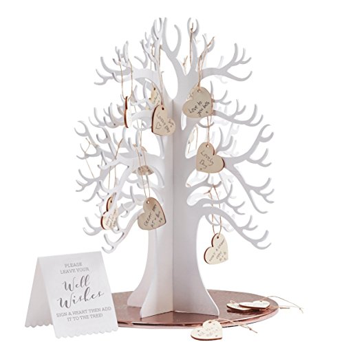 Ginger Ray Wooden Wishing Tree & Hearts Beautiful Botanics, weiß von Ginger Ray