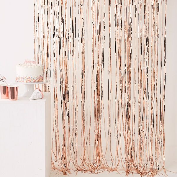 Metallic-Vorhang in rose gold, Foto-Hintergrund, 91cm x 2,4m von Ginger Ray