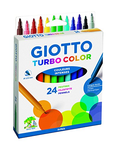 GIOTTO 0724 00 Turbo Color Fasermaler, Sortiert, Mehrfarbig, 24 Farben von GIOTTO