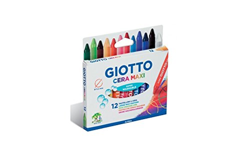 Giotto 949302 Bunte Wachsmalstifte Maxi-Grösse, 12 Stück von GIOTTO