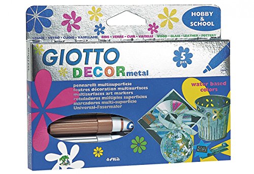 Giotto Decor Metal Permanentmarker (Mehrfarbig, 5 Stück) von GIOTTO