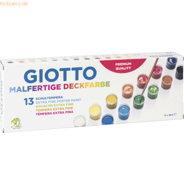 Giotto Schulmalfarben malfertig in Bechern 18ml 13 Farben von Giotto