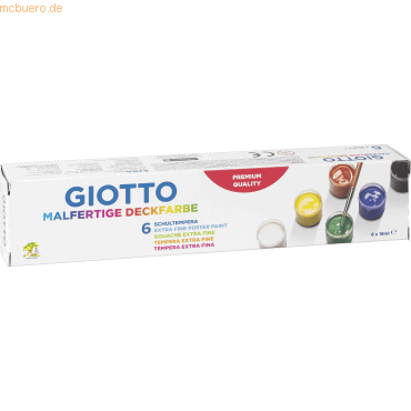 Giotto Schulmalfarben malfertig in Bechern 18ml 6 Farben von Giotto