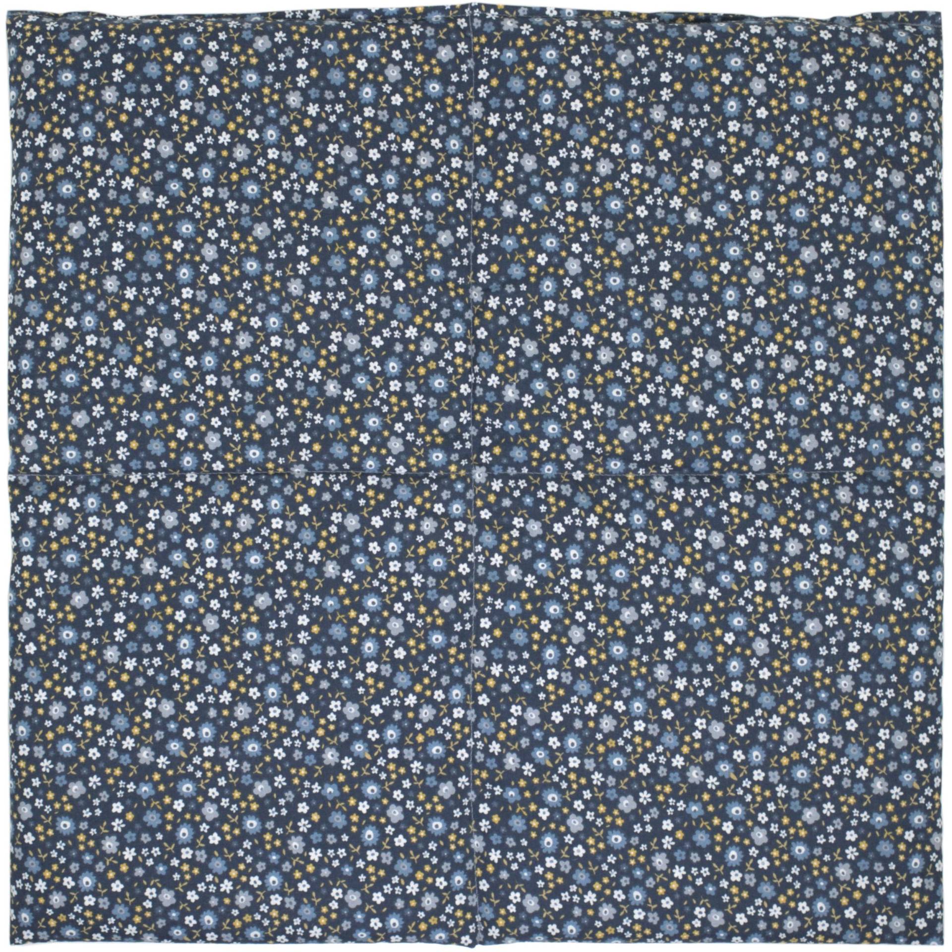 Körnerkissen 40x40cm 4-Kammer | Bio-stoff Blümchen Blau Wärmekissen -> Mikrowelle & Backofen Kältekissen Gefrierfach Div Füllungen von Giraffenland