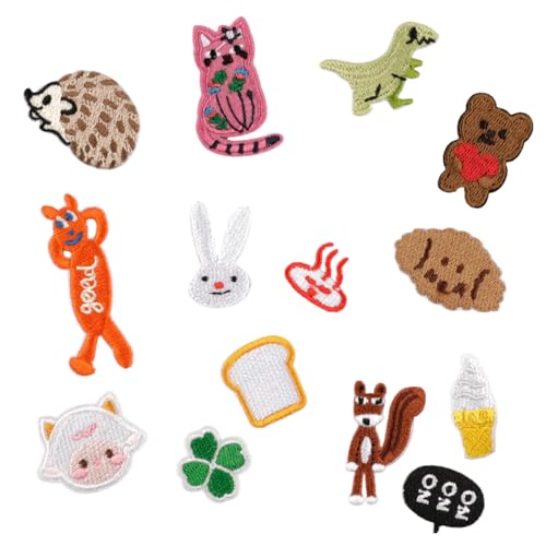 14 PCs Cartoon Katzen Eisen Auf Flecken Tierreparaturflecken Kaninchen Applikationen Für Kleidungshut Rucksäcke Nähen 14 PCs Cartoon Katzen Eisen Auf Flecken Tierreparaturflecken Kaninchen Applikationen Für Kleidungshut Rucksäcke Nähen von Gissroys