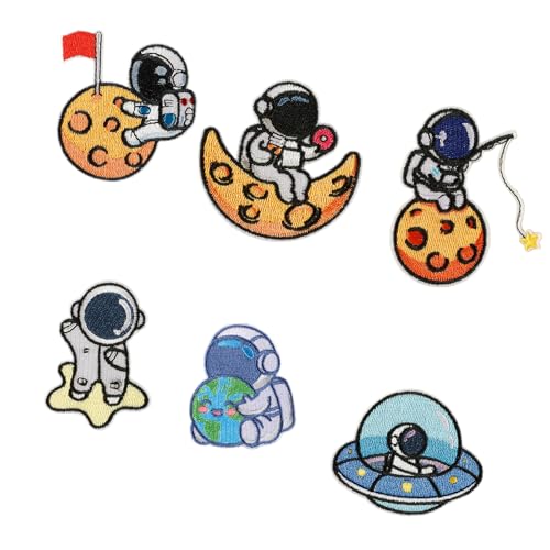 6 PCs Schöne Nähflecken Astronauten Applikationsflecken Bestickter Eisen Auf Reparaturen Für Jeans 6 PCs Schöne Nähflecken Astronauten Applikationsflecken Bestickter Eisen Auf Reparaturen Für Jeans von Gissroys