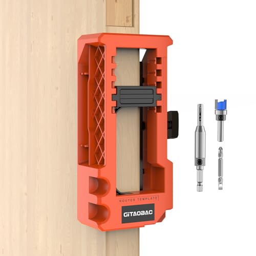 Türscharniervorrichtung, Türscharnier-Fräser-Schablone, Türscharnier-Einsteckset, passend für 7,6 cm bis 12,7 cm Länge und 0,6 cm oder 1,6 cm Dicke. Funktioniert nur an der Tür, nicht an der Klemme von Gitaobac