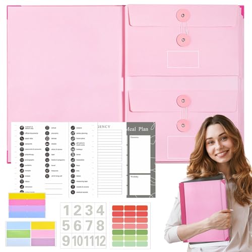 Folio Document Organizer, Portable Document Binder, Large Capacity Organizer, Storage Document Binder, Document Organizer For Photos, Papers And Files Organizer, Passport Storage Organizer von Gitekain