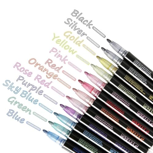 Gitekain Double Outline Pen, 12-Color Marker Pen, Outline Pen, Highlighting Marker Pens, Notebook Pen Set, Dream Pen Set, Double Highlighter, Art Marker Pens, Marker Pen, von Gitekain