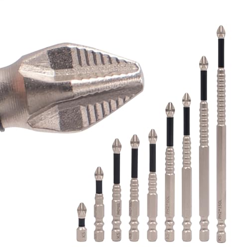 Hex Shank Drill Bit Set, Professional Woodworking Branch Drill Bits, Heavy-Duty Carbon Steel Carving Equipment for Steel, Brick, Tiles, Flooring, 139g, Silver von Gitekain