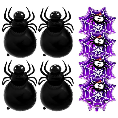 Spinne Folienballon | Halloween Ballons Folie Spinnennetz Ballon Sets - Schwarze Spinne Ballons Halloween Dekoration Kit, Gruselige Dekoration Supplies Halloween Partys von Gitekain