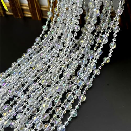 Christbaumschmuck Perlen Weihnachtsbaumschmuck, Perlen zum Basteln, Für Foyer Trennwand Party Hochzeit Dekoration, Farbigen Transparenten Perlenvorhänge mit Diamantschliff für DIY &Schmuckherstellung von Giugio