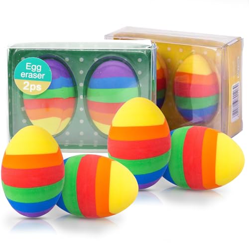 4 Stück Radiergummi Ostern, Radiergummi Osterei Radierer Deko, Radiergummi Kinder, Ostern Füllung Partytüten für Give Aways Kindergeburtstag, Mitgebsel und Kleine Geschenke für Schüler von Giugio