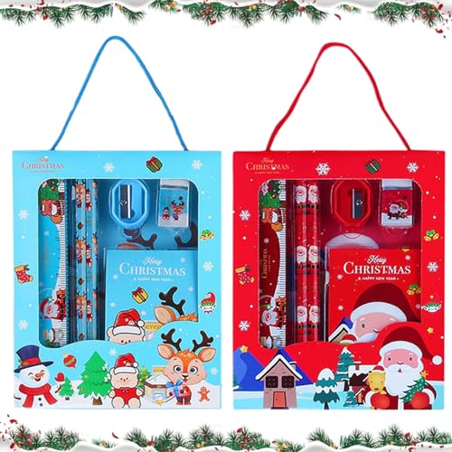 Weihnachten HB Bleistift Set, Klein Weihnachts Mini Notizblöcke und Weihnachten Bleistift mit Radiergummi, für Kinder Weihnachts Geschenk Mitgebsel Kindergeburtstag gastgeschenke Give aways (C) von Giugio