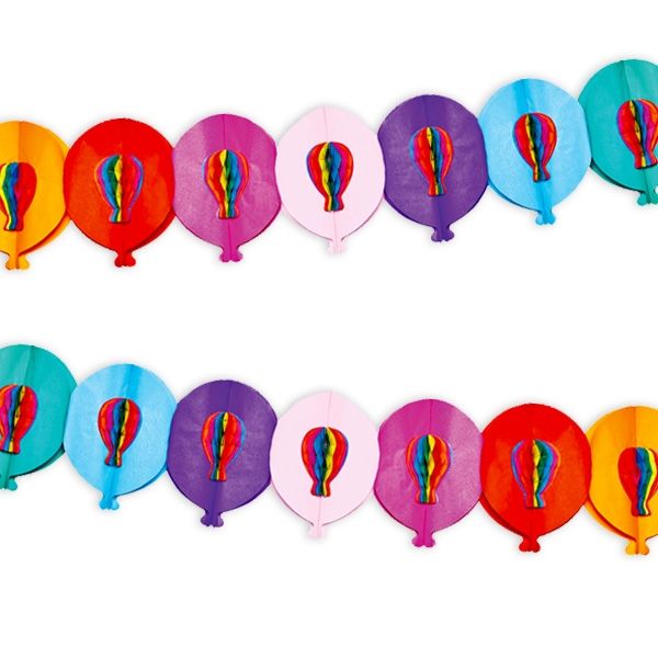 Girlande im Ballondesign aus Krepppapier, schön bunt, 1 Stück, 3m von Givi Italia