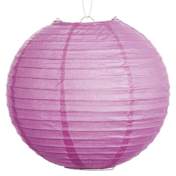 Lampion in zartem Lila, einfarbig, Papier, Indoor Deko, 1 Stück, 25 cm von Givi Italia