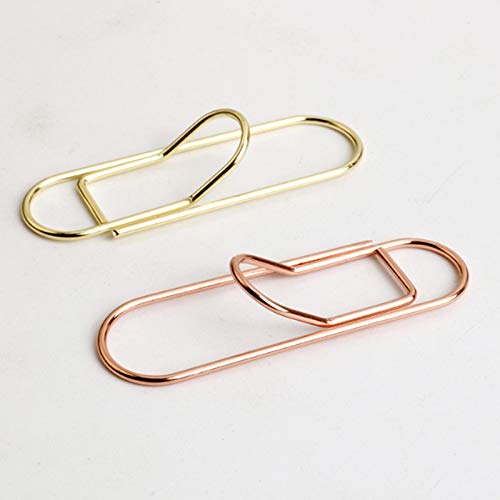 Giwnhvx 20 StüCk Metal Simple Pen Clip 1,5 Mm GoldföRmige Stiftclip BüRoklammer von Giwnhvx