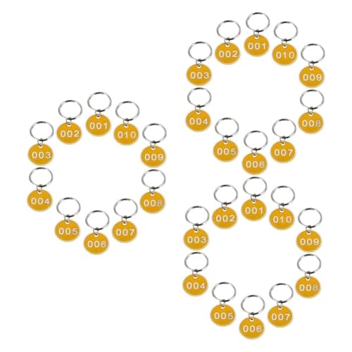 Giwnhvx 3er-Pack Nummernschildanhänger, Schlüsselanhänger, ID-Etiketten, Nummernketten, Schlüsselanhänger, Nummernanhänger 1-10 von Giwnhvx