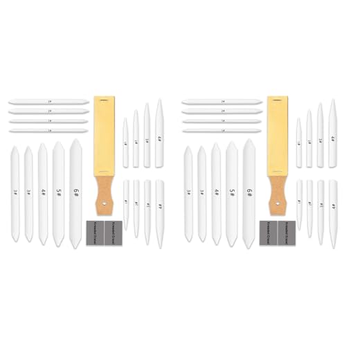 Giwnhvx 40-Teiliges Blending Stumps- und Tortillions-Set, Mischwerkzeuge, Gekneteter Radiergummi und Schleifpapierblöcke von Giwnhvx