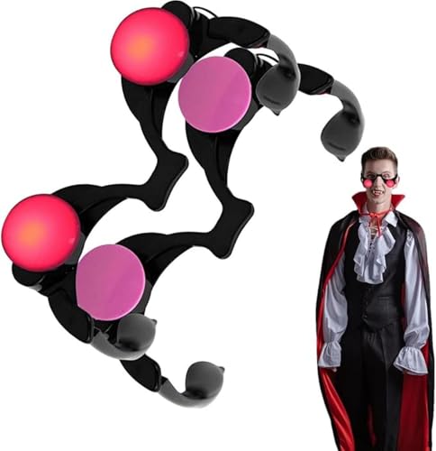 Halloween-Leucht-LED-Brille | Leuchtende Halloween-Brille | Rot Leuchtende Augen LED-Brille | Schutzbrillen-Requisiten | Neuartige Leuchtende Brille | Maskerade-Party-Requisiten Für Erwachsene von Giwuence