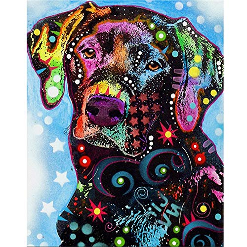 5D Diamond Painting Full Set, Labrador Hund DIY Diamant Painting Bilder, Diamant Malen Kits, Groß 5D Diamant Malerei Kreuzstich Diamond Dekoration für Wand Dekorationen, Round Drill 30x40cm von Giyuco