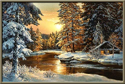 5D Diamond Painting Full Set, Sonnenuntergangsbaum DIY Diamant Painting Bilder, Diamant Malen Kits, Groß 5D Diamant Malerei Kreuzstich Diamond Dekoration für Wand Dekorationen, Round Drill 30x40cm von Giyuco