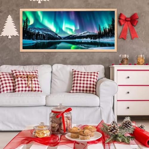 5D Diamond Painting Großes XXL, Diamant Painting Aurora Diamond Art Erwachsene Full Eckige Steine DIY Diamant Kunst Malerei Stickerei Set Kreuzstich, für Home Wand Dekor 100x200 cm L-208 von Giyuco