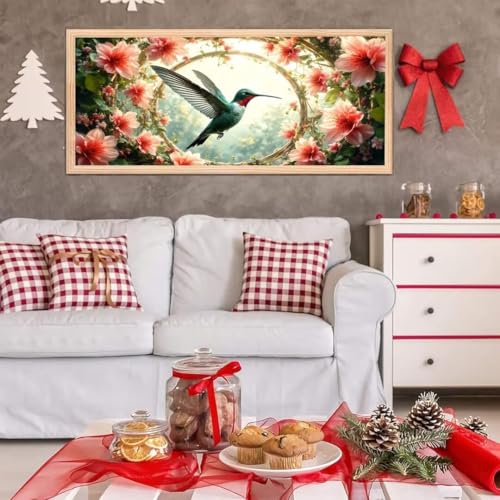 5D Diamond Painting Großes XXL, Diamant Painting Blumenkolibri Diamond Art Erwachsene Full Eckige Steine DIY Diamant Kunst Malerei Stickerei Set Kreuzstich, für Home Wand Dekor 100x200 cm L-183 von Giyuco