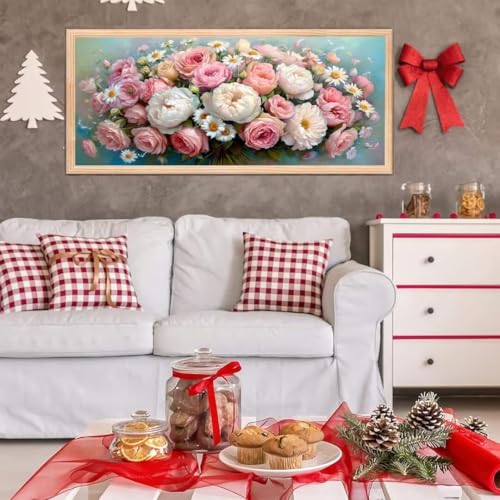 5D Diamond Painting Großes XXL, Diamant Painting Blumenstrauß Diamond Art Erwachsene Full Eckige Steine DIY Diamant Kunst Malerei Stickerei Set Kreuzstich, für Home Wand Dekor 100x200 cm L-195 von Giyuco