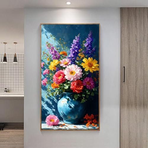 5D Diamond Painting Großes XXL, Diamant Painting Blumenstrauß Diamond Art Erwachsene Full Eckige Steine DIY Diamant Kunst Malerei Stickerei Set Kreuzstich, für Home Wand Dekor 100x200 cm L-196 von Giyuco