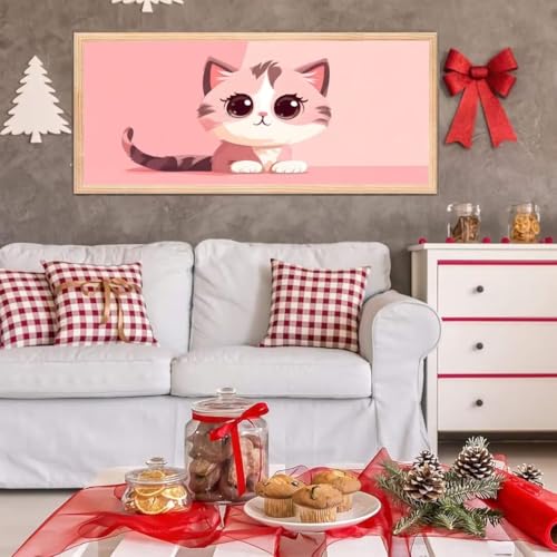 5D Diamond Painting Großes XXL, Diamant Painting Cartoon Cat Diamond Art Erwachsene Full Eckige Steine DIY Diamant Kunst Malerei Stickerei Set Kreuzstich, für Home Wand Dekor 100x200 cm L-229 von Giyuco