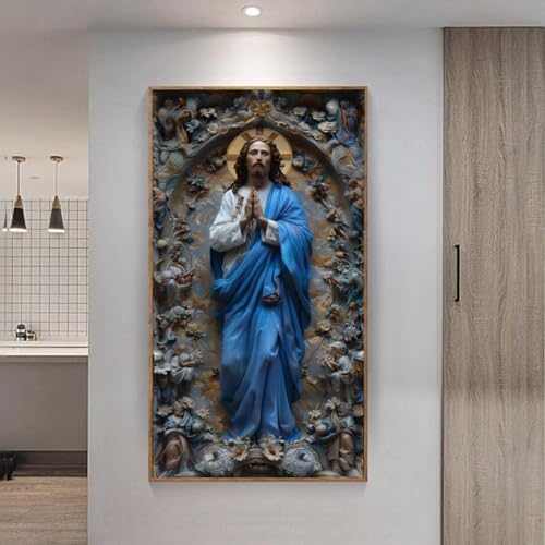 5D Diamond Painting Großes XXL, Diamant Painting Christus Diamond Art Erwachsene Full Eckige Steine DIY Diamant Kunst Malerei Stickerei Set Kreuzstich, für Home Wand Dekor 100x200 cm L-206 von Giyuco