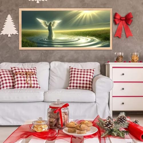 5D Diamond Painting Großes XXL, Diamant Painting Engel Diamond Art Erwachsene Full Eckige Steine DIY Diamant Kunst Malerei Stickerei Set Kreuzstich, für Home Wand Dekor 50x100 cm L-412 von Giyuco