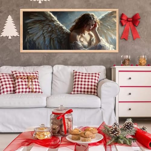 5D Diamond Painting Großes XXL, Diamant Painting Engel Diamond Art Erwachsene Full Eckige Steine DIY Diamant Kunst Malerei Stickerei Set Kreuzstich, für Home Wand Dekor 50x100 cm L-414 von Giyuco