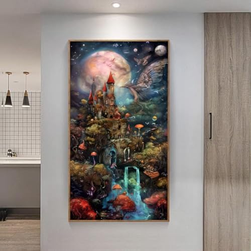 5D Diamond Painting Großes XXL, Diamant Painting Fantasiewelt Diamond Art Erwachsene Full Eckige Steine DIY Diamant Kunst Malerei Stickerei Set Kreuzstich, für Home Wand Dekor 100x200 cm L-200 von Giyuco