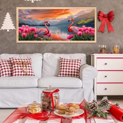 5D Diamond Painting Großes XXL, Diamant Painting Flamingo Diamond Art Erwachsene Full Eckige Steine DIY Diamant Kunst Malerei Stickerei Set Kreuzstich, für Home Wand Dekor 100x200 cm L-203 von Giyuco