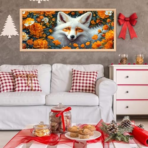 5D Diamond Painting Großes XXL, Diamant Painting Fuchs Diamond Art Erwachsene Full Eckige Steine DIY Diamant Kunst Malerei Stickerei Set Kreuzstich, für Home Wand Dekor 100x200 cm L-123 von Giyuco