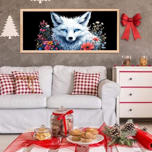 5D Diamond Painting Großes XXL, Diamant Painting Fuchs Diamond Art Erwachsene Full Eckige Steine DIY Diamant Kunst Malerei Stickerei Set Kreuzstich, für Home Wand Dekor 30x60 cm L-121 von Giyuco