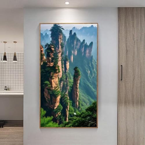 5D Diamond Painting Großes XXL, Diamant Painting Gebirge Diamond Art Erwachsene Full Eckige Steine DIY Diamant Kunst Malerei Stickerei Set Kreuzstich, für Home Wand Dekor 20x40 cm L-374 von Giyuco