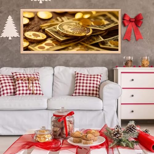 5D Diamond Painting Großes XXL, Diamant Painting Goldmünzen Diamond Art Erwachsene Full Eckige Steine DIY Diamant Kunst Malerei Stickerei Set Kreuzstich, für Home Wand Dekor 100x200 cm L-215 von Giyuco