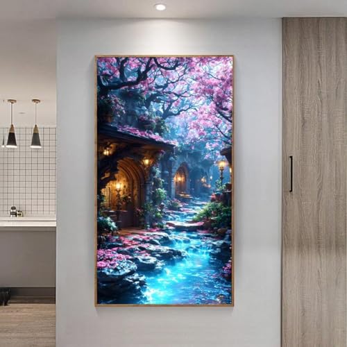 5D Diamond Painting Großes XXL, Diamant Painting Landschaft Diamond Art Erwachsene Full Eckige Steine DIY Diamant Kunst Malerei Stickerei Set Kreuzstich, für Home Wand Dekor 30x60 cm L-225 von Giyuco