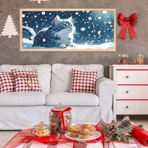 5D Diamond Painting Großes XXL, Diamant Painting Niedliche Katze Diamond Art Erwachsene Full Eckige Steine DIY Diamant Kunst Malerei Stickerei Set Kreuzstich, für Home Wand Dekor 100x200 cm L-236 von Giyuco