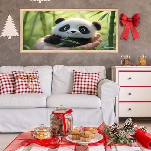 5D Diamond Painting Großes XXL, Diamant Painting Niedlicher Panda Diamond Art Erwachsene Full Eckige Steine DIY Diamant Kunst Malerei Stickerei Set Kreuzstich, für Home Wand Dekor 30x60 cm L-240 von Giyuco