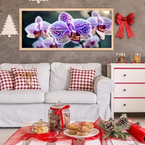 5D Diamond Painting Großes XXL, Diamant Painting Orchideen Diamond Art Erwachsene Full Eckige Steine DIY Diamant Kunst Malerei Stickerei Set Kreuzstich, für Home Wand Dekor 20x40 cm L-251 von Giyuco